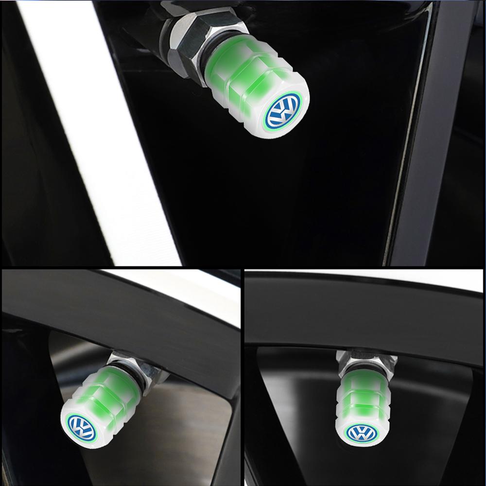 

2026 Hot For VW VOLKSWAGEN 4Pcs/set Fluorescent Green Car Tire Valve Caps Dust-proof Covers Decoration For VW Volkswagen Jetta G