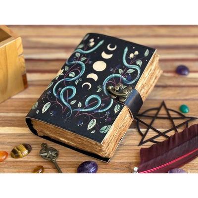 Diario Luna in pelle fatto a mano con carta dekle antica per Uomini Donne regali di compleanno sketchbook da viaggio libro delle ombre fatto a mano