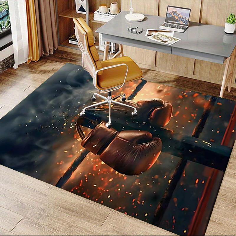 Matka pod krzesło Bokserskie Rękawice: Dywan biurowy, Duży dywan do wystroju domu, Mata pod sofę, Ochraniacz na biurko, Pomysł na prezent do biura i salonu