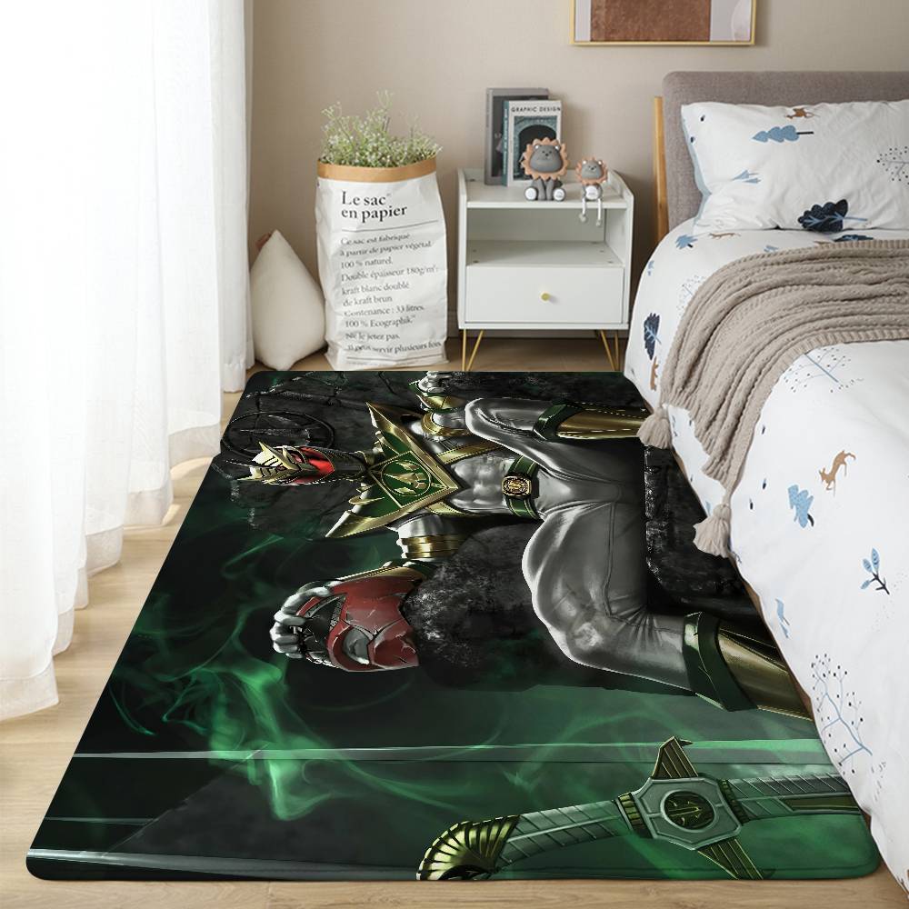 Film P-Power R-Rangers Floor Mat Pattern Printed Flannel Door Mat, Suitable For Bathroom, Living Room, Home Decoration