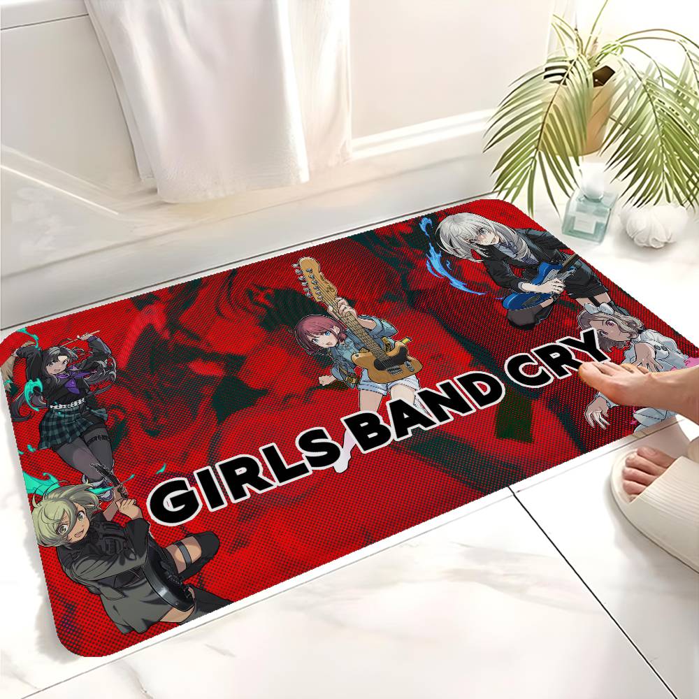 Anime Band Girls Band Cry Door Mat Washable Non-Slip Living Room Sofa Chairs Area Mat Kitchen Doormat Area Rug