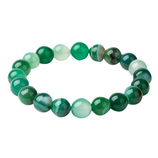 Bracciale da donna con perline in finta agata, catena rotonda, gioielli per amici