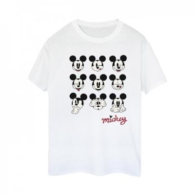 Womens/Ladies Mickey Mouse Many Faces Cotton Boyfriend T-Shirt