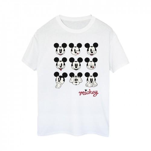 Disney Womens/Ladies Mickey Mouse Many Faces Cotton Boyfriend T-Shirt