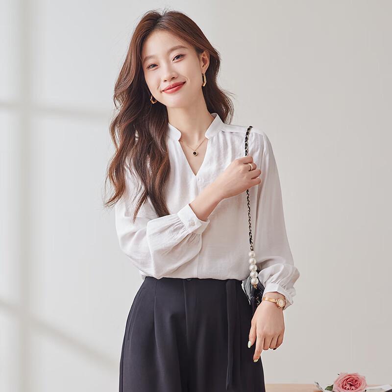 Tluoman Elegant V-Neck Long Sleeve Blouse