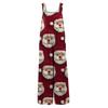 Women's Casual Jumpsuit Sleeveless Christmas Printed Cotton Jumpsuit