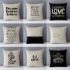 Short Plush Material Pillowcasedream Believe Achieve Letters Printed Quality Cozy Cushion Cover Home Decorative Pillows Square