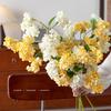 Artificial Flowers Branch Realistic Faux Blooms with Foliages Long-Lasting Faux Flowers for Home Living Room Decor Wedding Parties