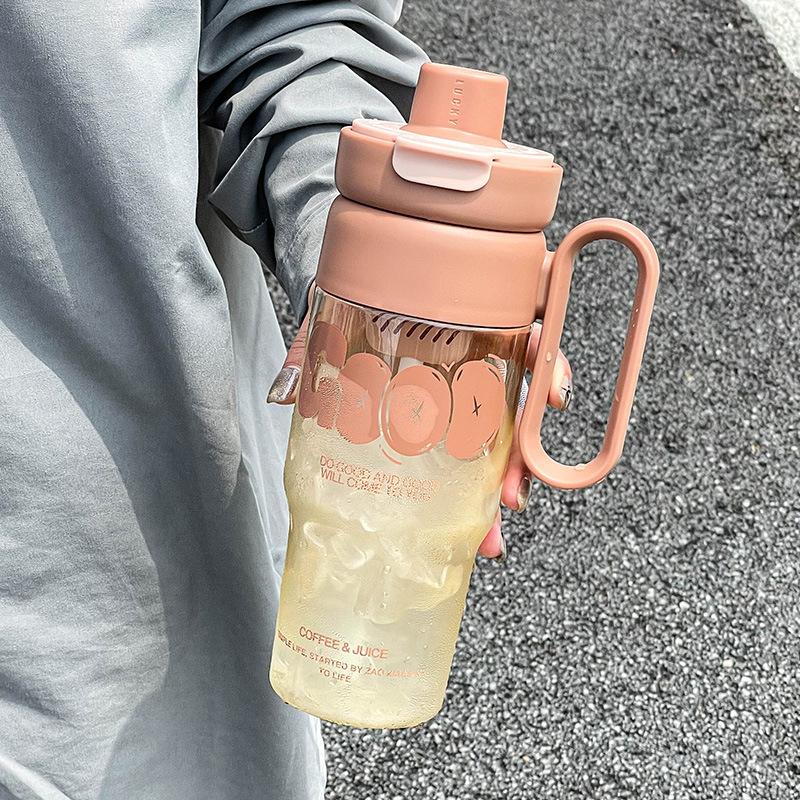 

Plastic high temperature resistant water cup girls office straw cup summer ice master cup large capacity water bottle for students Single cup