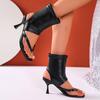 Fashion Mid Heels Women Clip Toe Sandals Fad Summer Ankle Cool Boots Designer Elegant Flip Flops 2025 New Pumps Party Sandalias Mujer