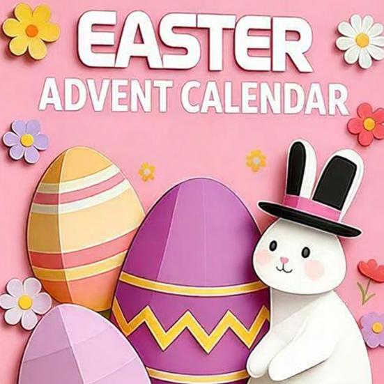 24Pcs Easter Bunny Countdown Calendar Dig Kit Treasure Hunt Excavation Toys for Kids Includes Dig Tools & Surprise Figurines Fun DIY Activity for Boys