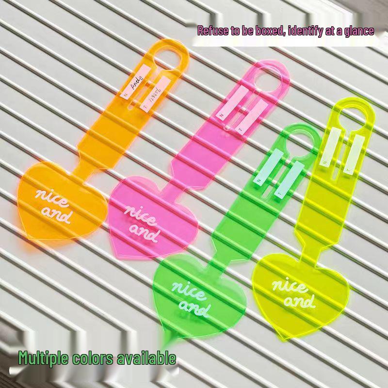 

Fluorescent Anti-Lost Luggage Tag & Airplane Check-In Stickers for Creative Suitcases Fluorescent Luggage Tag - Yellow - Set of 2