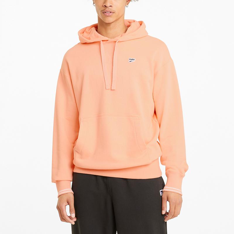 Puma Downtown Embroidered Logo Hoodie Men Tops Apricot-Red 531430-26