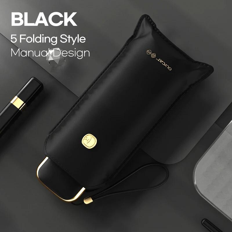 

Olycat Плоский Солнцезащитный Мини-зонт Женский, Складной Автоматический Зонт с Защитой от УФ-лучей 6 спиц, Дорожный Портативный Маленький Зонт Парасоль