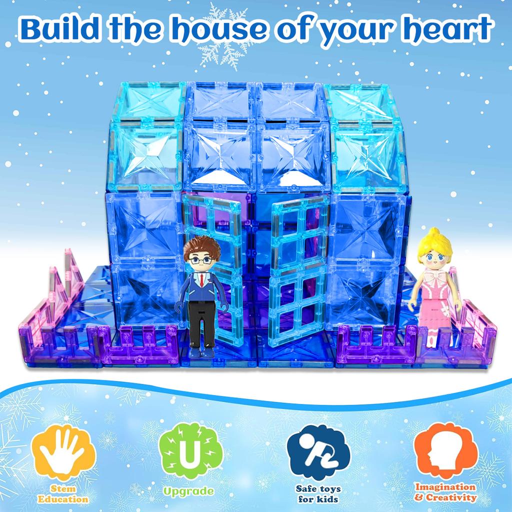 Frozen Toys for Girls Magnetic Tiles Princess Castle Building Blocks Toys Girls Toys Magnetic Blocks Birthday Gifts STEM Toys