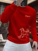 2026 Year of the Horse Red Velvet Men's Zodiac Hoodie - Trendy, Festive, Casual Slim Fit Layer
