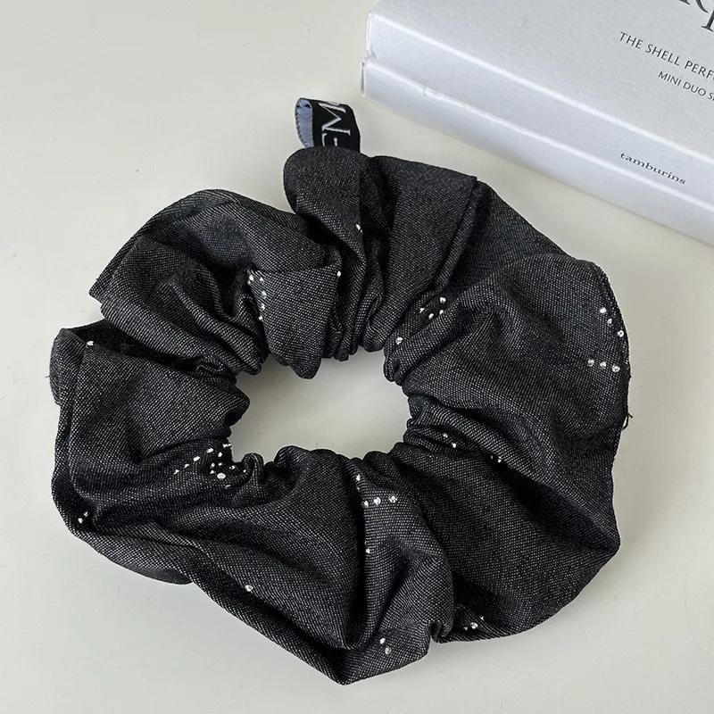 Denim Scrunchies Collections Large Size Hair Tie Simple Elastic Hair Band Women Hair Accessories Daily Headwear
