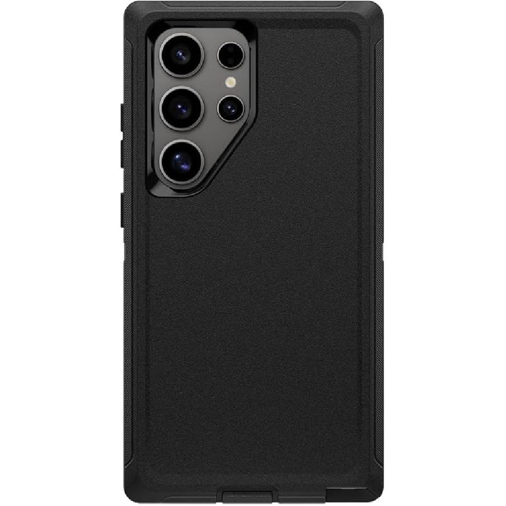 Defender Case for Samsung Galaxy S24 Ultra- Black, Heavy Duty Shockproof Dustproof, Rugged & Durable, with Port Protection, Includes Holster Clip