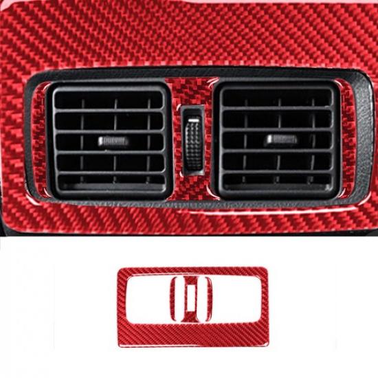 Red Carbon Fiber Car Rear Air Vent Outlet Frame Cover For Toyota 4Runner 10-20