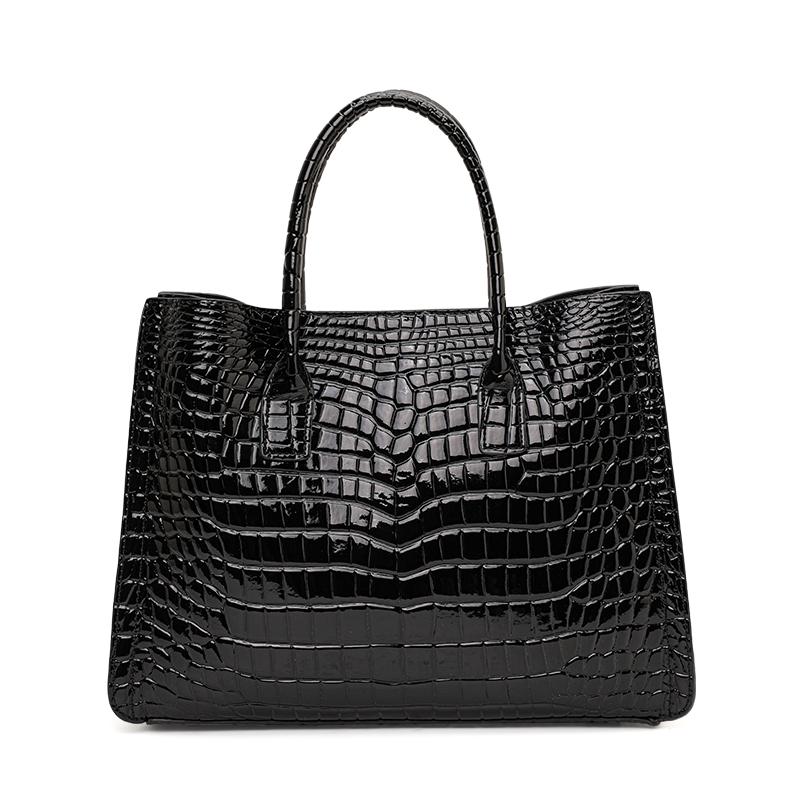Aidani Luxury Crocodile Pattern Genuine Leather Tote Bag, Large-Capacity Handbag, High-End Commuter Bag for Women