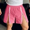 INCERUN Men Elastic Waist Zipper Split Shorts Sport Homewear Mini Pants