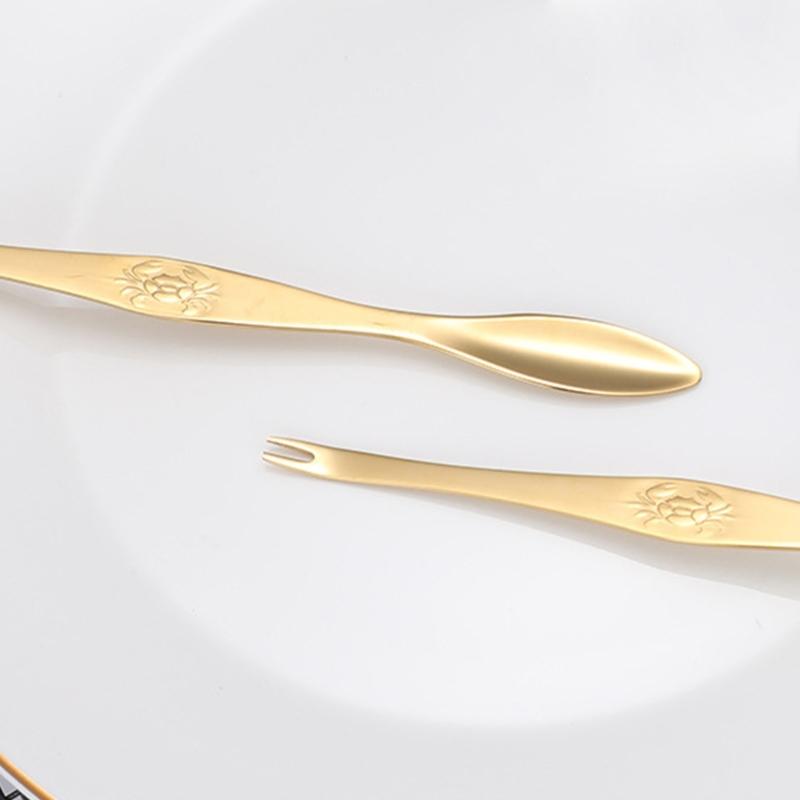 Durable Steel Crabs Cracker Pick Multipurpose Kitchen Utensils Lobster Fork Spoon For Seafood Lover And Home Cooking