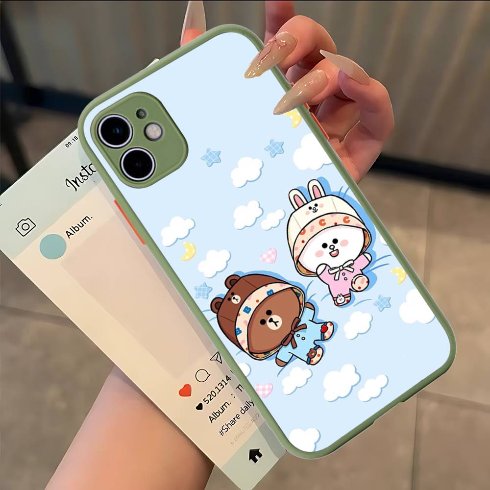 Cartoon Cute C-Cony B-Brown Phone Case For IPhone 11 12 13 14 15 16 Pro Plus X XS MAX Matte Bumper Shockproof Cover