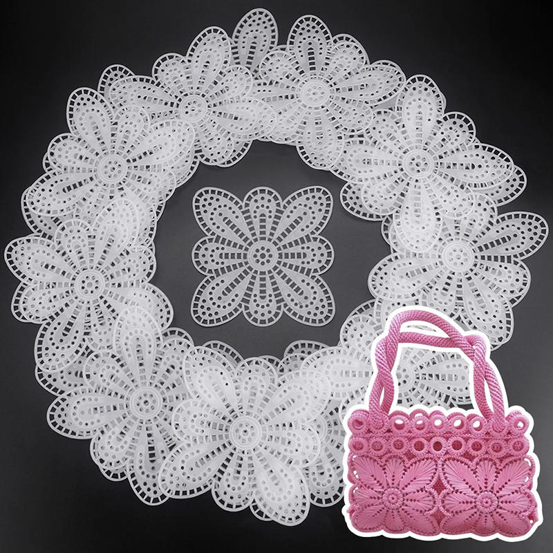 10PCS Plastic Butterfly Flower Mesh Sheets Crochet Jewelry DIY Handmade Craft Weaving Pads Bag Accessories Craft Supplies