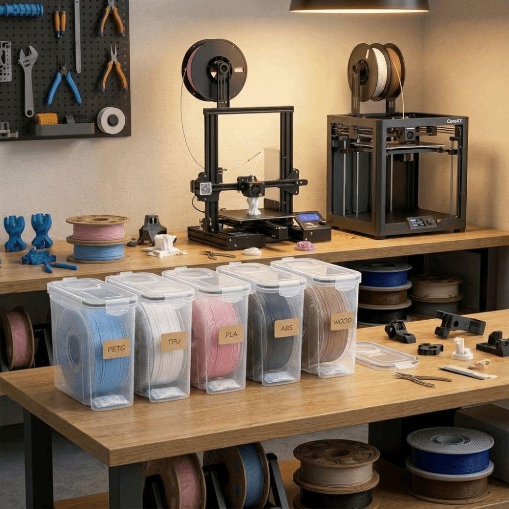 Airtight 3D Printing Filament Container Transparent Filament Storage Organizer Protection