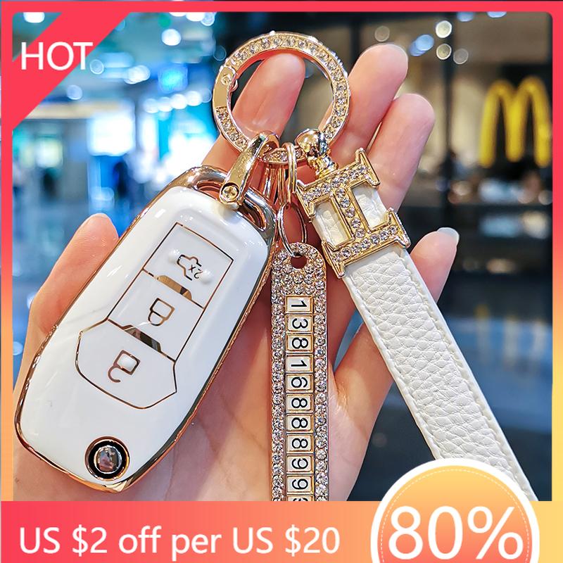 Styling Mouldings New TPU Car Remote Key Case Cover Protect Shell Bag For Ford F-150 F-250 F-350 Explorer Ranger KA Fiesta Monde