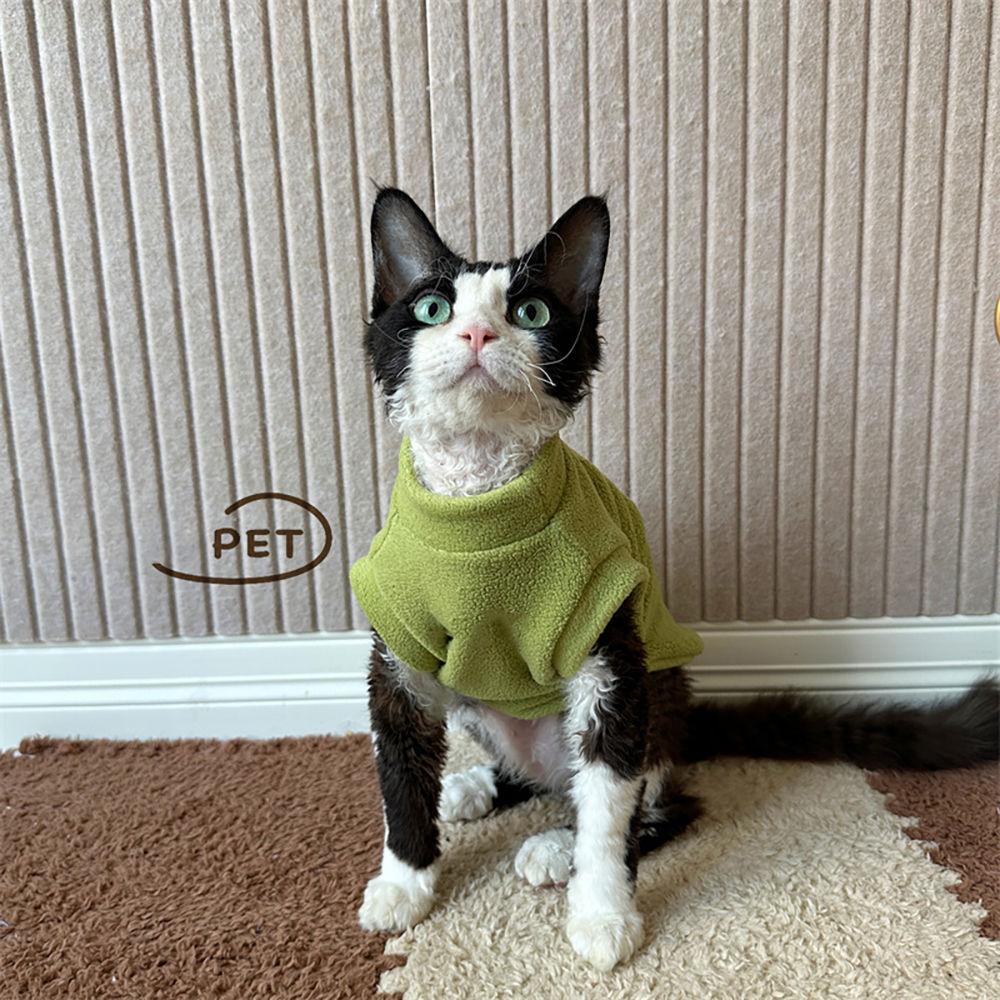 Pet Double-sided Fleece Thickened Vest Clothes for Winter Kitten Small Kitten Stuff Apparels Hairless Cat Clothing Dog Sweater