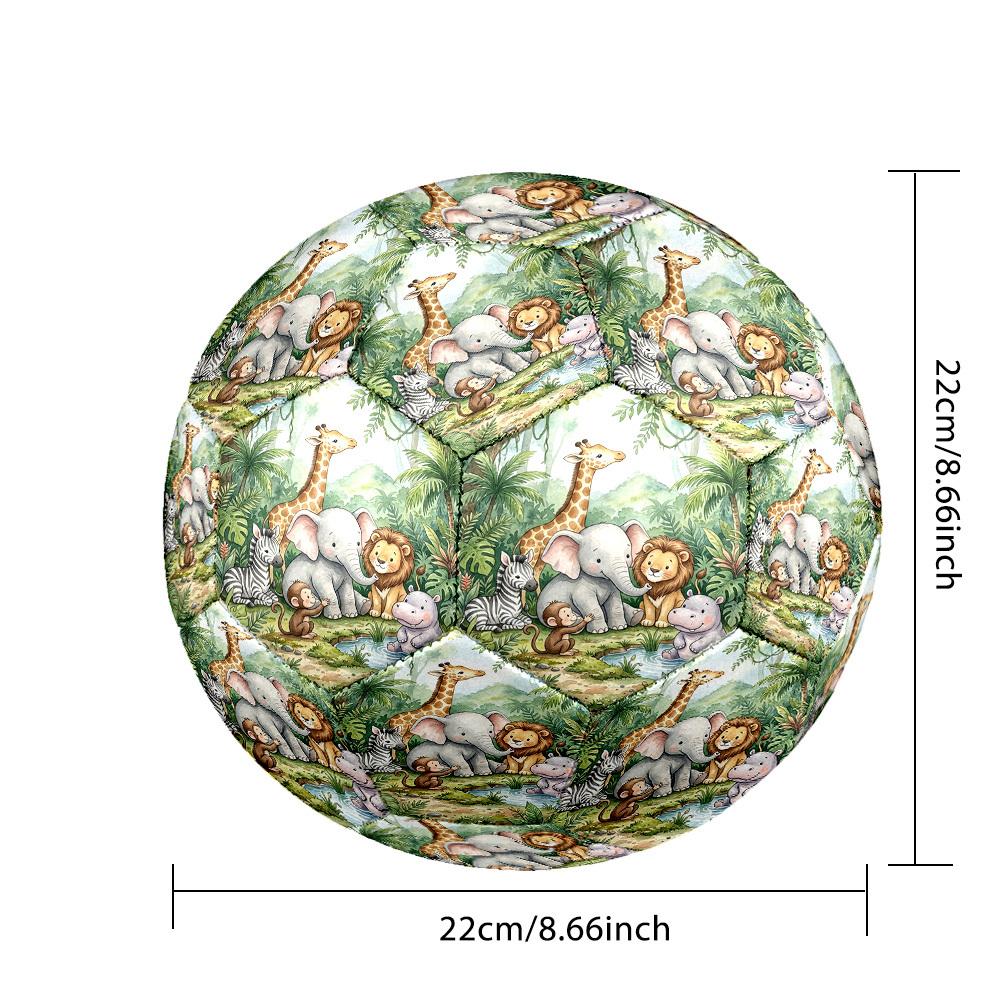 1pc Jungle Safari Friends Size 5 Soccer Ball Professional Lightweight Durable Match Training Football Indoor &Outdoor Sports Ball Training Ball Y29
