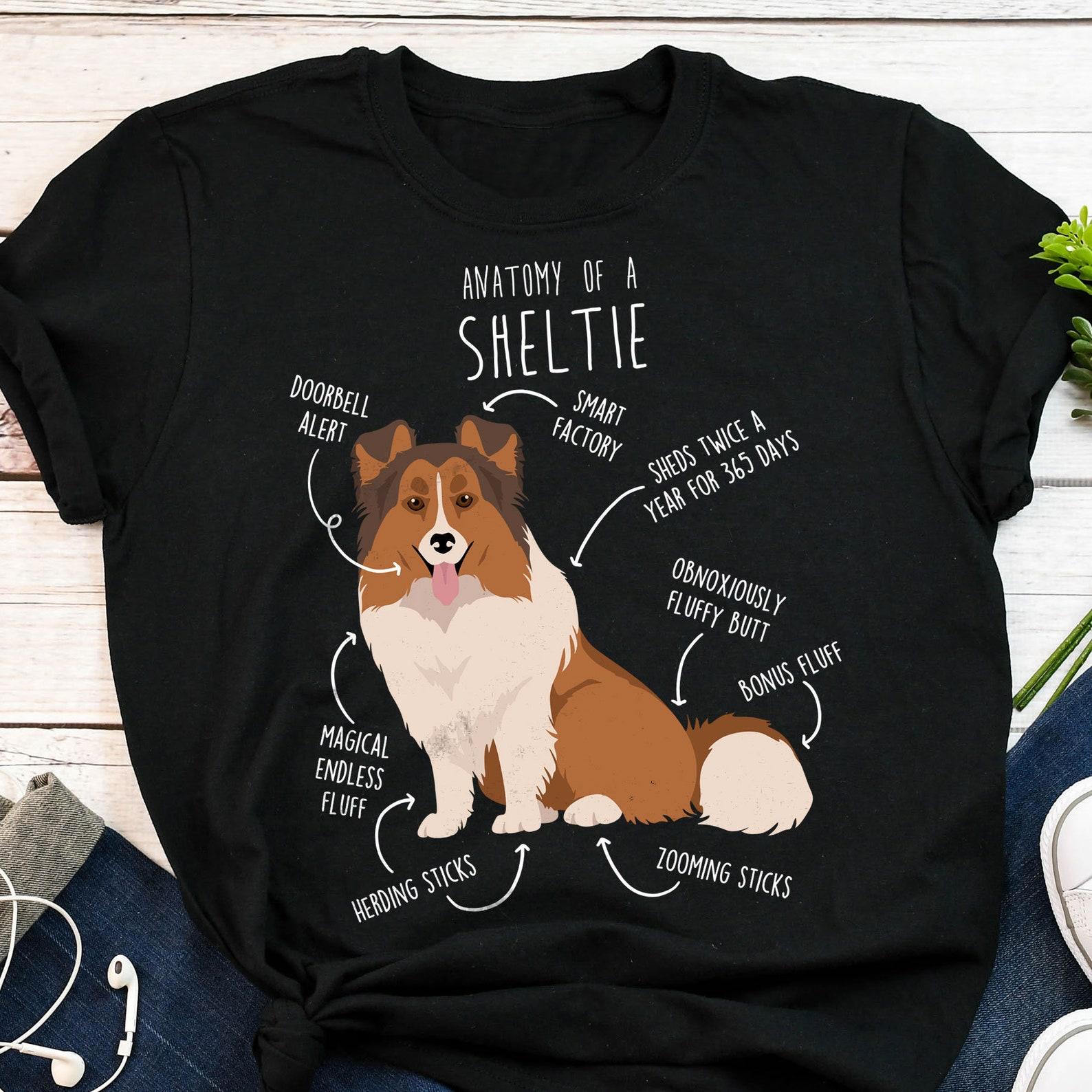 Sheltie Shirt, , , Funny Dog Lover Gift, Cute Sable Shetland Sheepdog T-shirt, Pet Tee Sheltie Mom Dog Dad Top Mini Collie 110