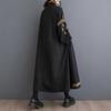 Women's Long Sleeve Shirt Dress Turn-down Collar Mid Rise Embroidered Loose Cotton Linen Casual Maxi Dress