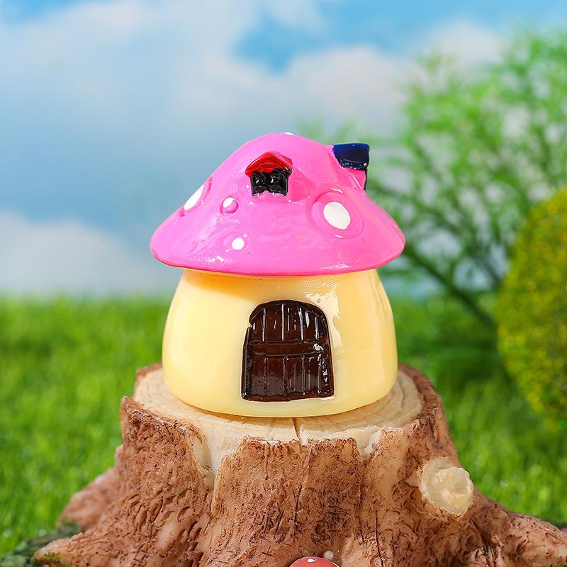 Mediterranean Style Mushroom House Zakka Miniature Landscape Ornament