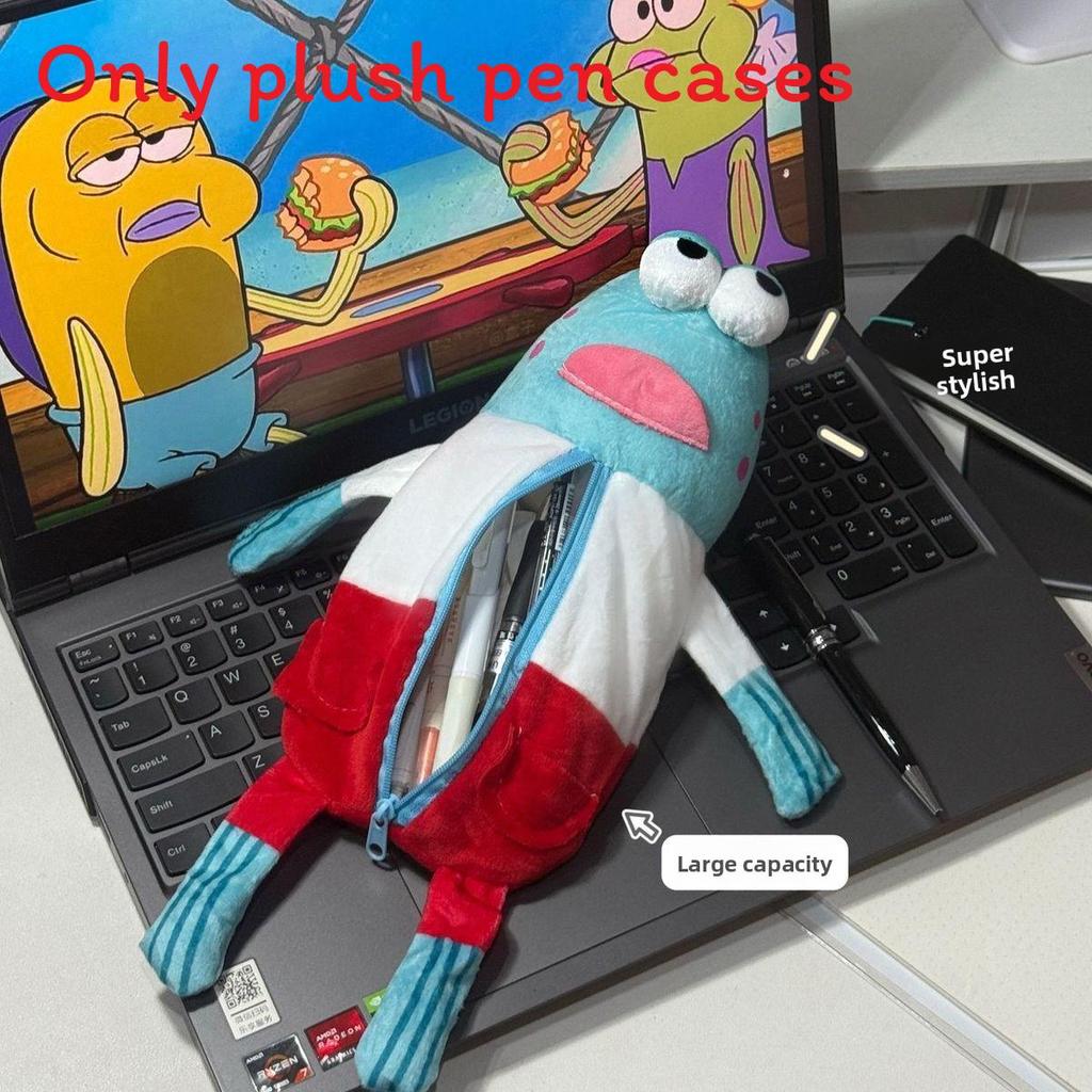 Spongebob Squarepants Fish Plush Pencil Case With Cartoon Design For Kids Storage