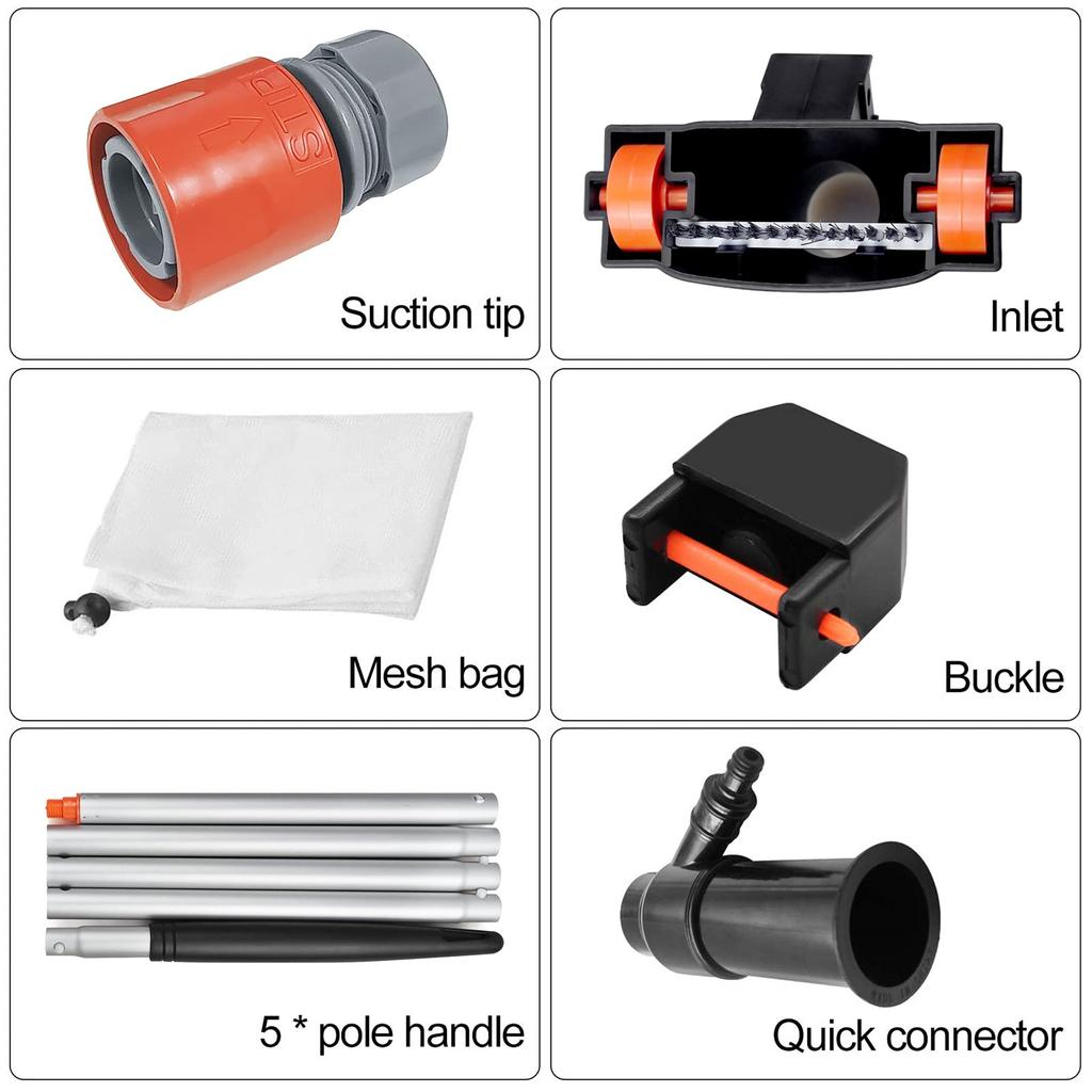 Portable Pool Vacuum for Above Ground Portable Handheld Swimming Pool Jet Cleaner Suction Cup Pool Cleaning Kit