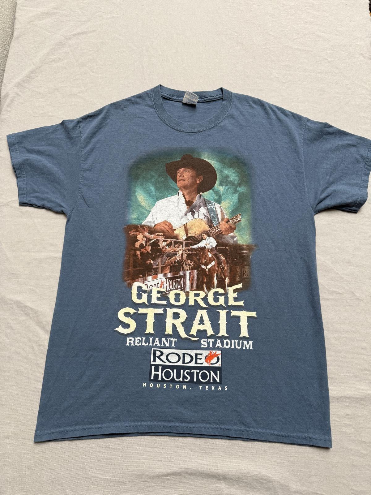 George Strait T-shirt 2013 Houston Rodeo Reliant Stadium L S