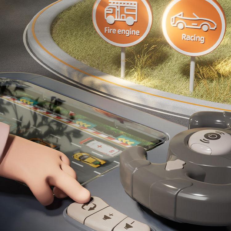 New Children's Racing Game Machine Breakout Adventure Puzzle Steering Wheel Toy Cars Increased Transportation Knowledge