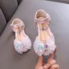 Cute Children's Sandals Elegant Rhinestone Crown Girls Summer Ballet Flat Sandals Fashion Pearl Kids Princess Causal Dress Shoes