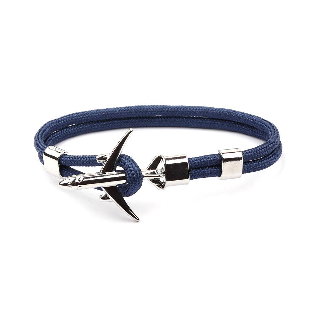 European & American Trend Anchor Men's Airplane Bracelet with Polyester Rope