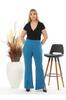 Women's Style Plus Size Pants Large Size Front Slit Wide Leg Flexible Steel interlock Trousers