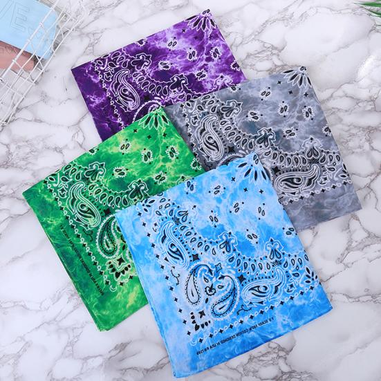 Hip Hop Firkantet Bandana Åndbar Bomuld Mænd Kvinder Drenge Piger Multifunktionel Sommer Lommertørklæ Printet Solbeskyttelse Hårbånd Julegave