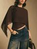 Elegant 2026 Summer Women's Loose Cape Sleeve Chiffon Top