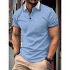 Man Summer Printed Collar Polos Shirt with Button Pocket for Men's Short Sleeve Sports Polo Shirts