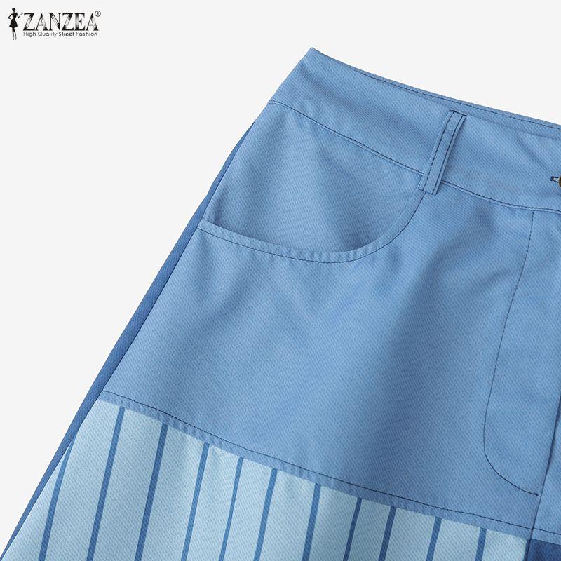 ZANZEA Women Casual Print Loose A-Line Long Skirts