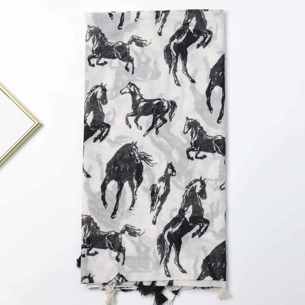 Little Mustang Bali Yarn Printing Long Towel Factory Sales Travel Vacation Sun Protection Warm Women's Shawl