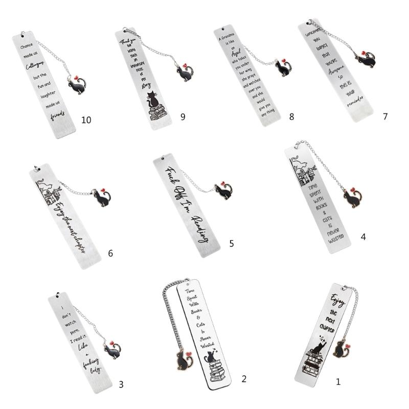 Stainless Steel Bookmarks Chain Bookmarks Cats Pendant Bookmarks Metal Book Mark Book Page Divider Gift for Book Lover