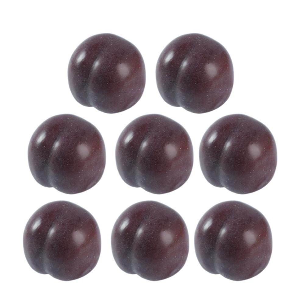 

8pcs Artificial Plum Fake Fruit Foam Simulation Model 6.4x5.9cm Realistic Decorative Set For Kitchen Party Photography General фіолетовий