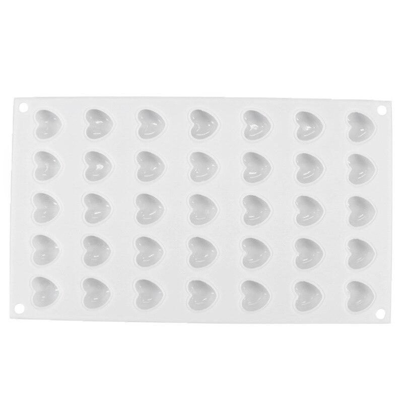 35 Holes Hearts Shape Mousse Mold 3D Cake Silicone Molds for Cake Mousse Dessert Decor Tool